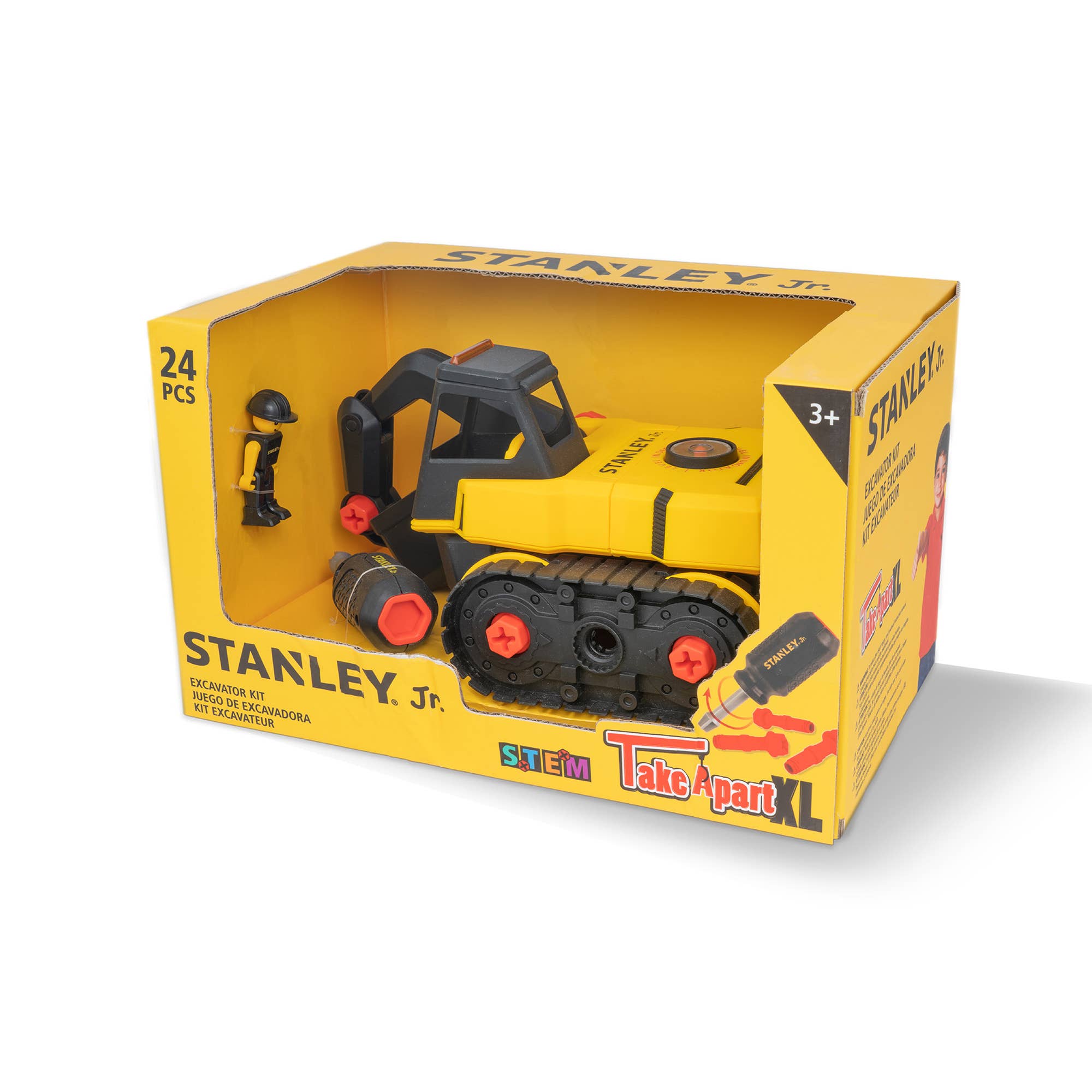 XL Excavator Kit Take Apart Red Toolbox Stanley Jr.