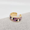White Enamel Gold-Plated Evil Eye Ring