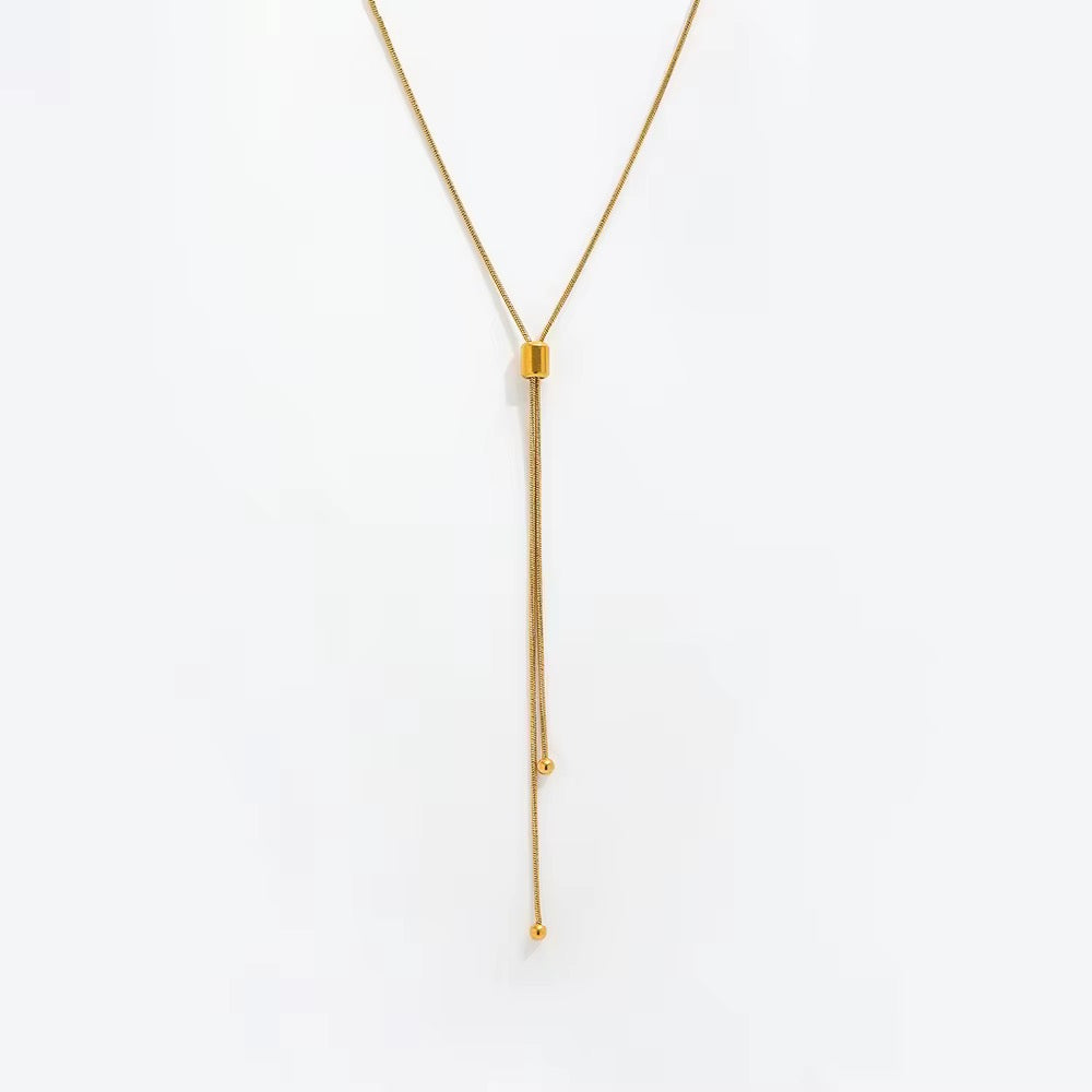 Snake Chain Adjustable Over-length 100cm Necklace Stainless Steel
