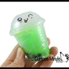 1 Slime with Bubble Tea Balls - Cute Containers with Squishy