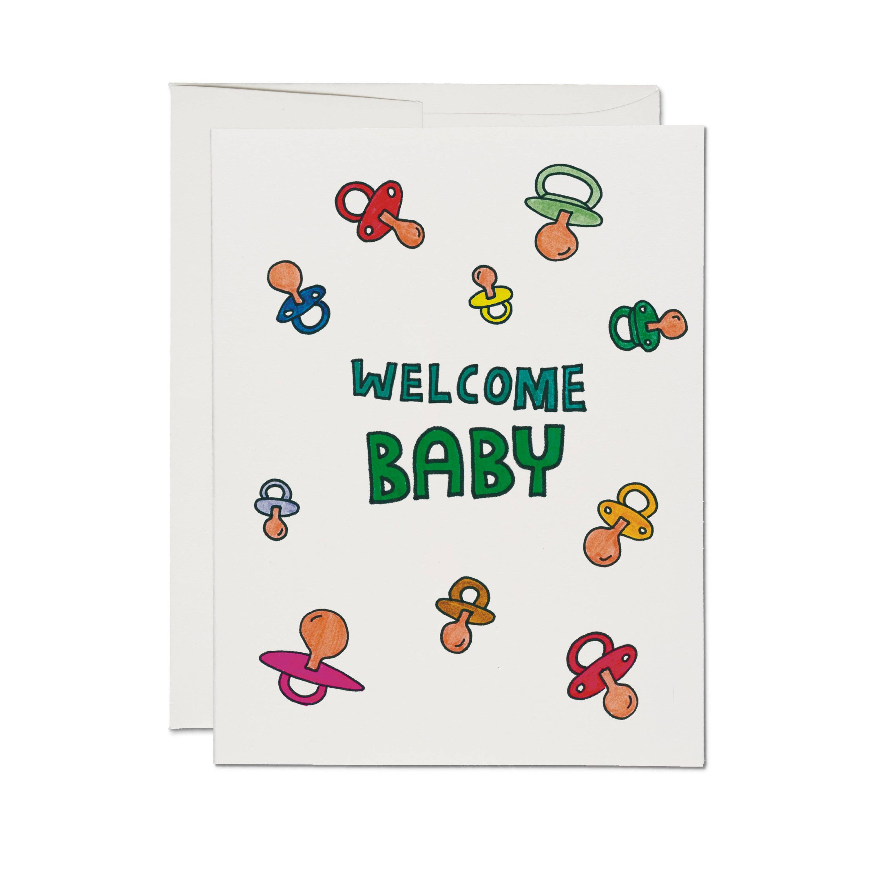 Pacifier Baby greeting card: Single – Young Explorers