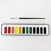 Watercolor paint set with brush