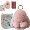 Bunny Keychain with Tin - Soft Bunny PomPom Charms