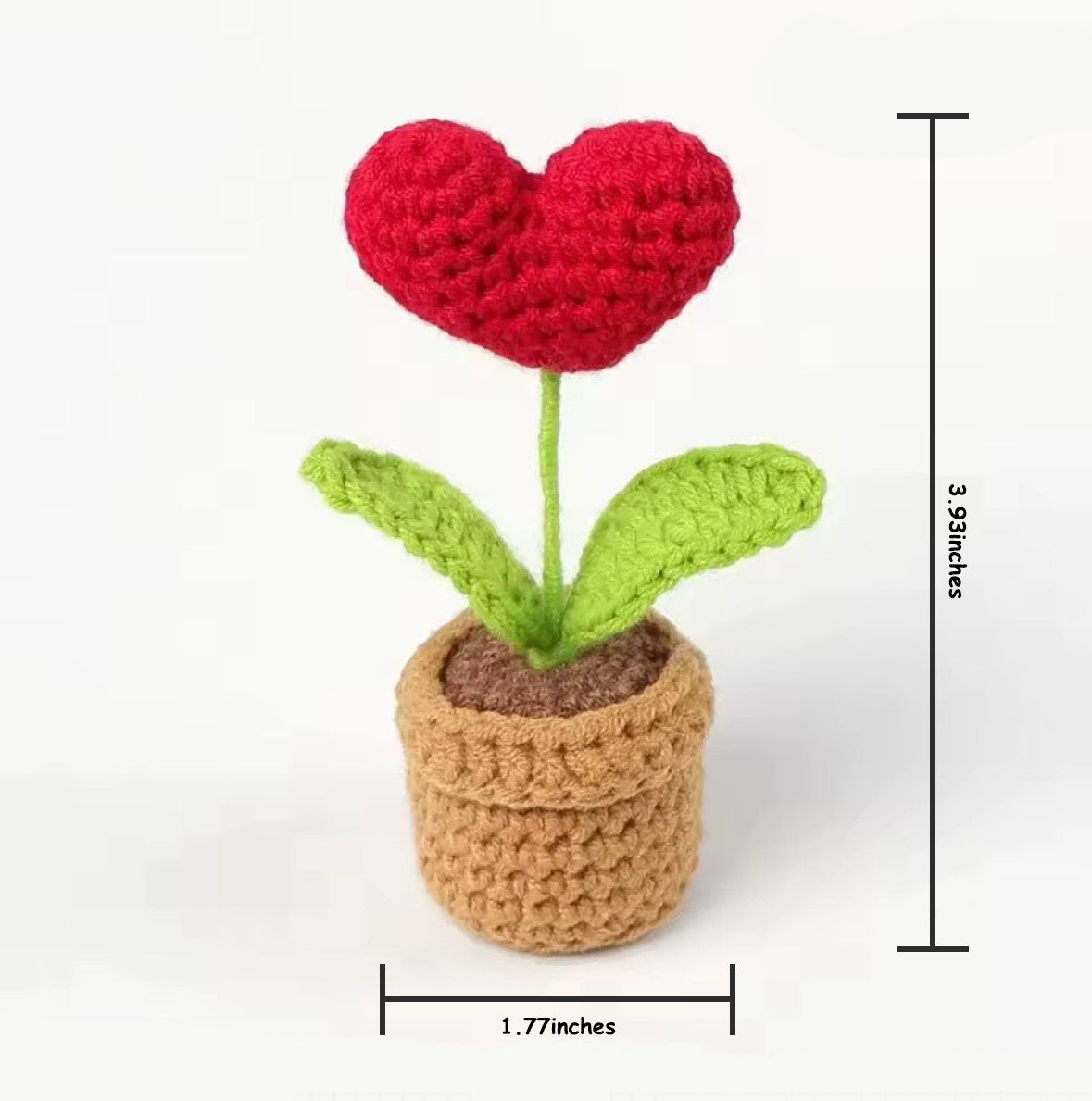 Hook Woven knitted Finished Small Potted Heart plan
