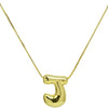 Chunky Bubble Initial Letter Necklace for Women Teen Girls Boys Men Balloon Statement Dainty Alphabet Personalized Jewelry