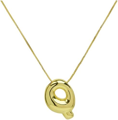 Chunky Bubble Initial Letter Necklace for Women Teen Girls Boys Men Balloon Statement Dainty Alphabet Personalized Jewelry