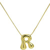 Chunky Bubble Initial Letter Necklace for Women Teen Girls Boys Men Balloon Statement Dainty Alphabet Personalized Jewelry
