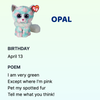 TY Opal pastel cat