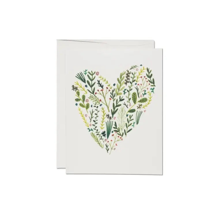 Floral Heart love greeting card: Singles