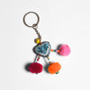 Pompom Bells Multicolor Love Heart Key Chain - Thailand