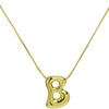Chunky Bubble Initial Letter Necklace for Women Teen Girls Boys Men Balloon Statement Dainty Alphabet Personalized Jewelry