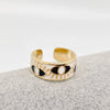 White Enamel Gold-Plated Evil Eye Ring