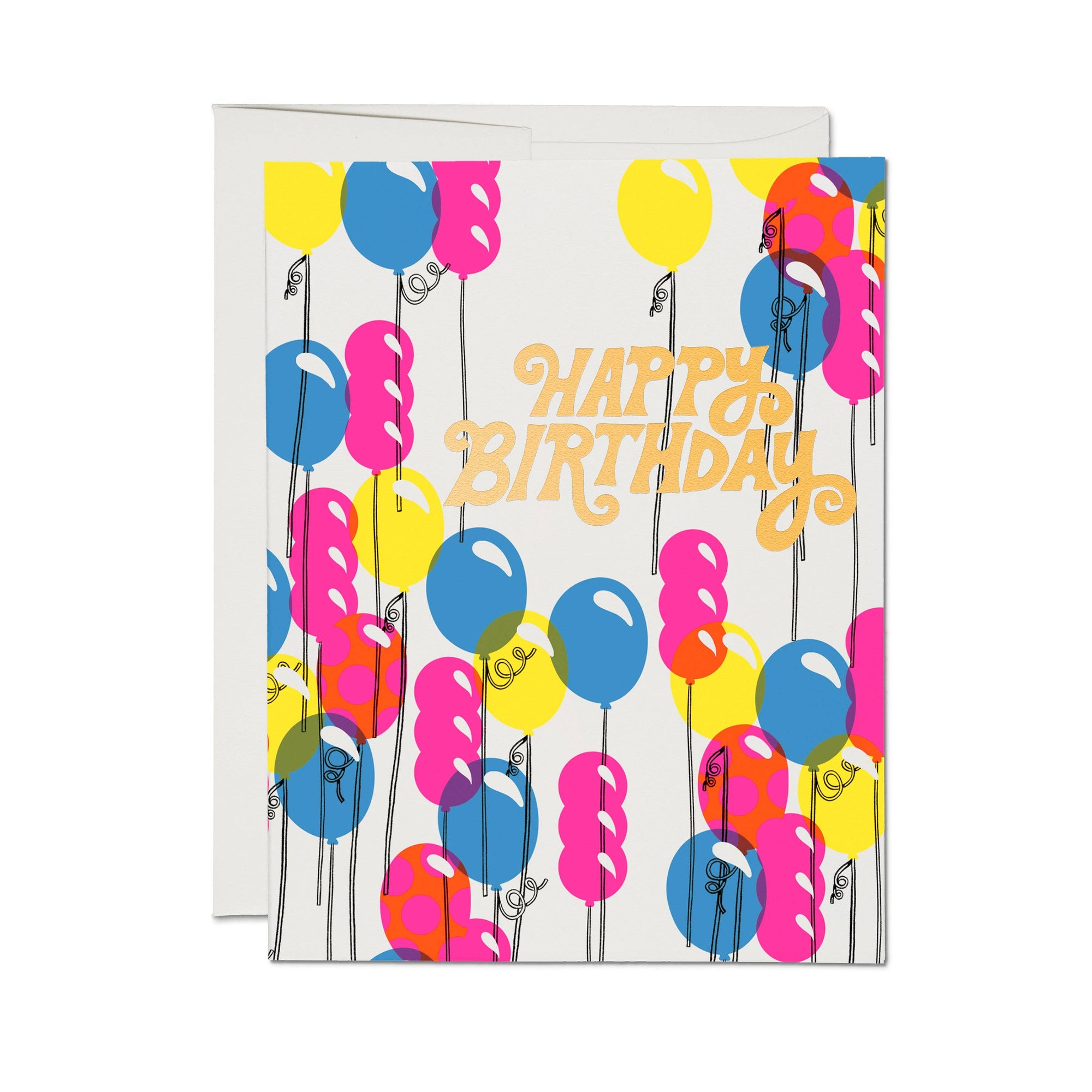 Balloons greeting card: Single
