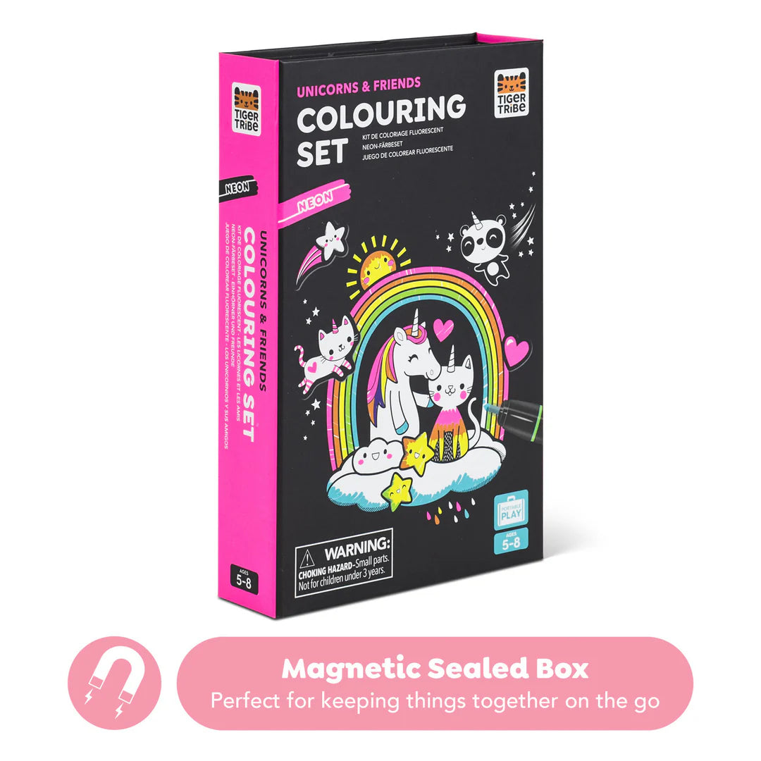 Unicorns & Friends - Neon Colouring Set