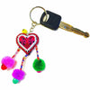 Pompom Bells Multicolor Love Heart Key Chain - Thailand