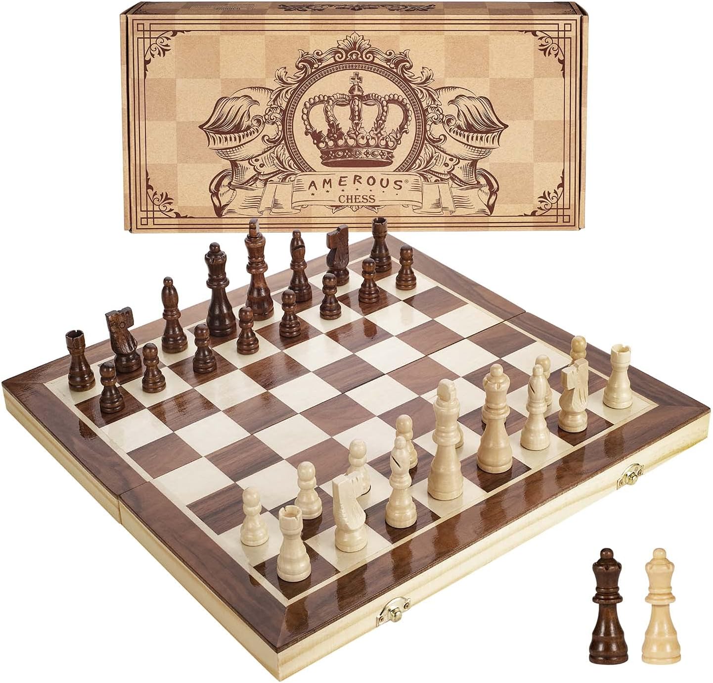 Wooden Chess Set - Magnetic 15"