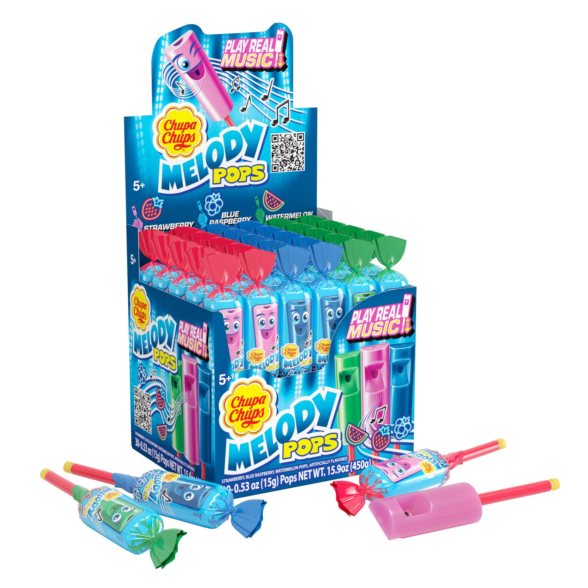 Chupa Chups Melody Pops, 3 Flavor Mix, 30ct Display Box