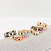 White Enamel Gold-Plated Evil Eye Ring