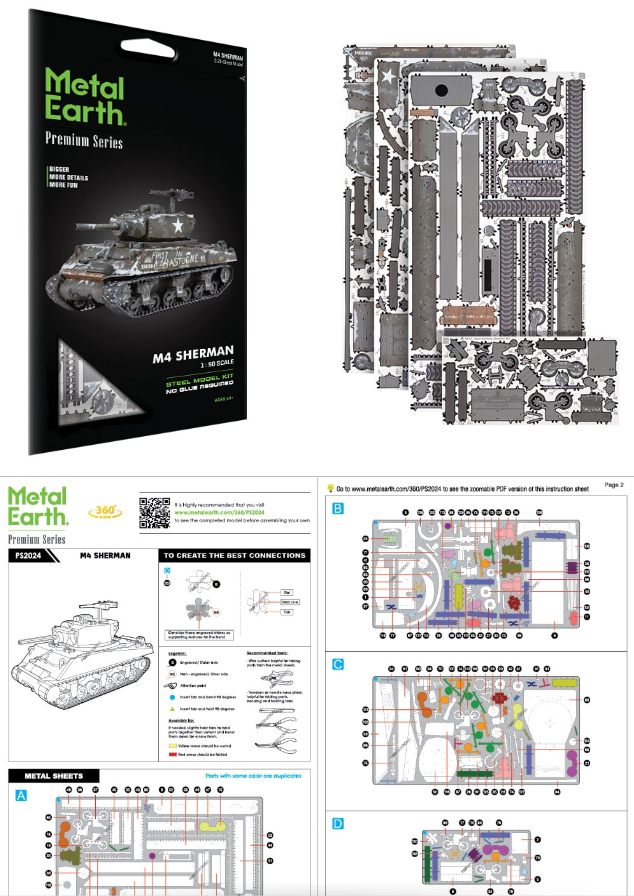 M4 Sherman Premium Series Metal Earth® 3D Metal Model Kit –