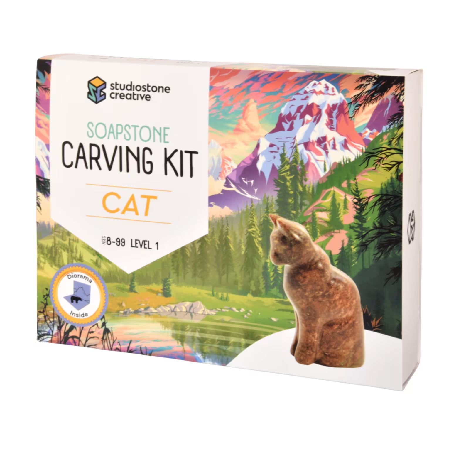 Cat Soapstone Carving Kit