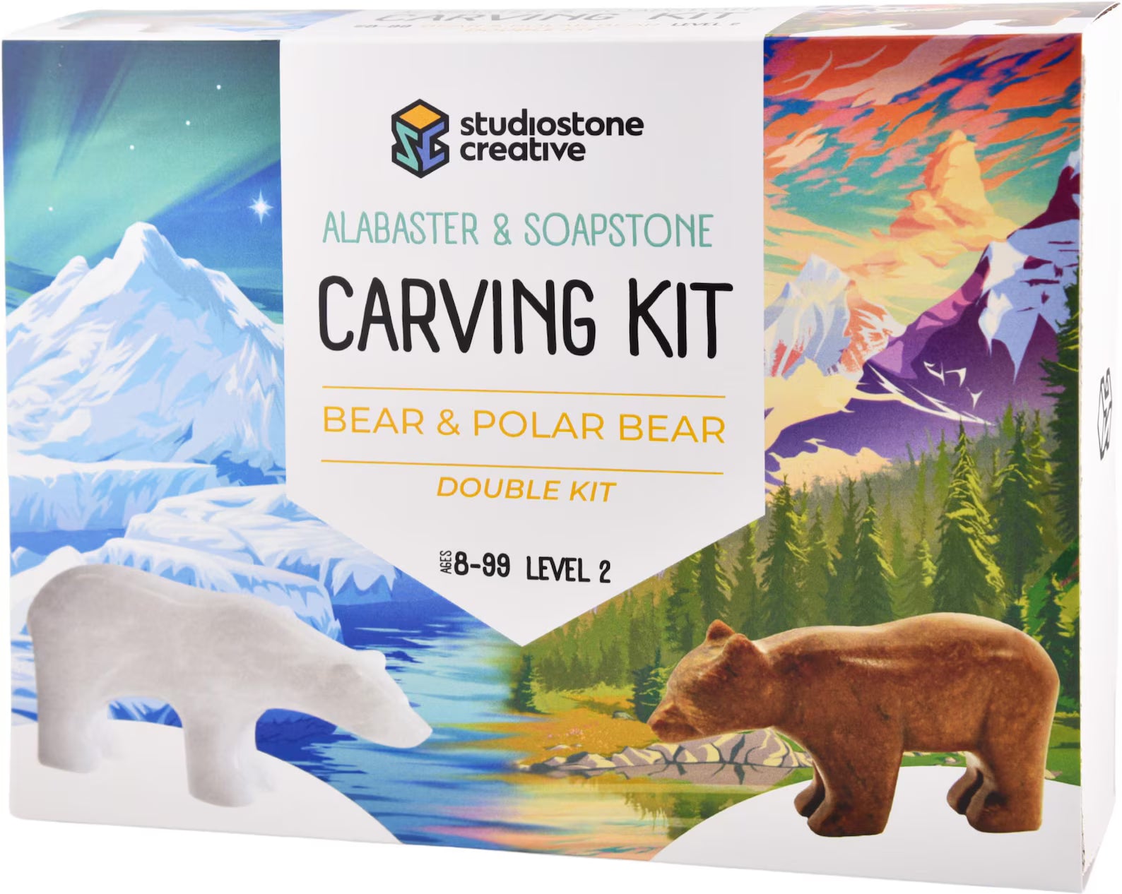 Bear and Polar Bear Soapstone Carving Kit