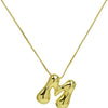 Chunky Bubble Initial Letter Necklace for Women Teen Girls Boys Men Balloon Statement Dainty Alphabet Personalized Jewelry