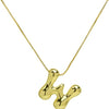 Chunky Bubble Initial Letter Necklace for Women Teen Girls Boys Men Balloon Statement Dainty Alphabet Personalized Jewelry