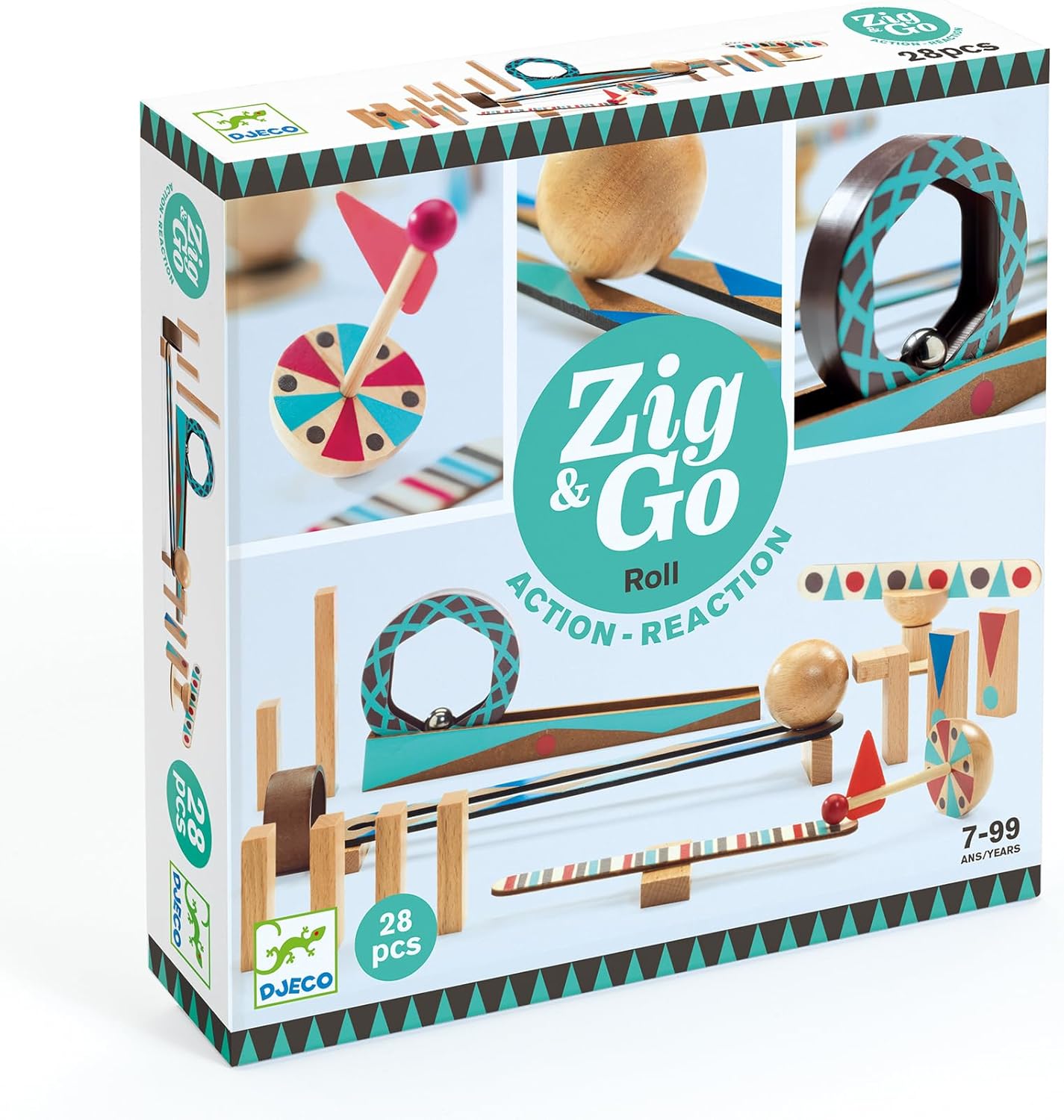 Zig & Go Roll - 28 pc Chain Reaction Construction Set
