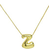 Chunky Bubble Initial Letter Necklace for Women Teen Girls Boys Men Balloon Statement Dainty Alphabet Personalized Jewelry